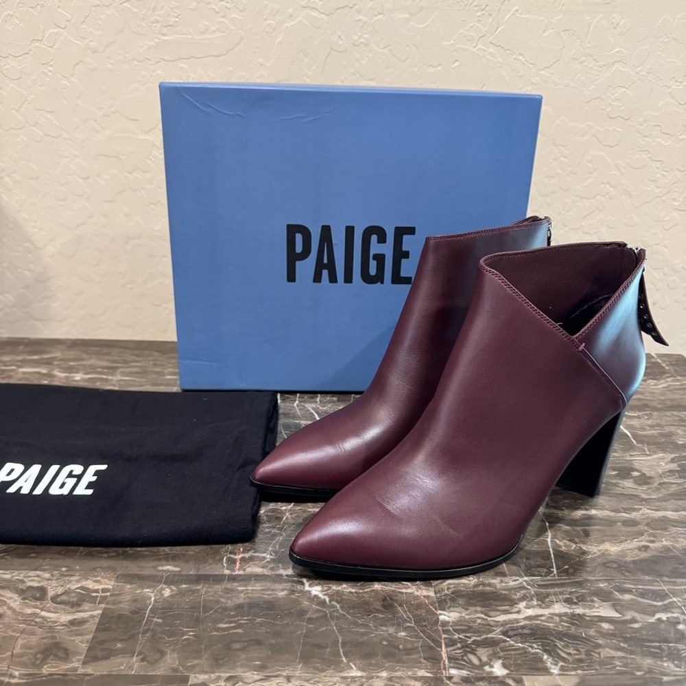 NEW Paige Kenna Leather Heeled Ankle Boots